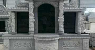 内江 芝麻灰高档墓碑，土墓，可定制