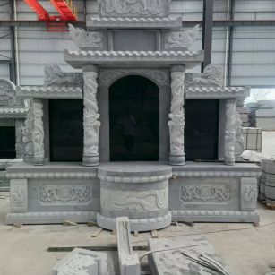 内江 芝麻灰高档墓碑，土墓，可定制