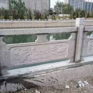 内江 芙蓉白大花桥梁、河道，石材栏杆、围栏、护栏