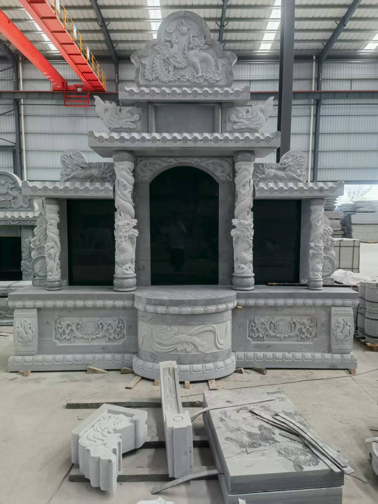 内江 芝麻灰高档墓碑，土墓，可定制